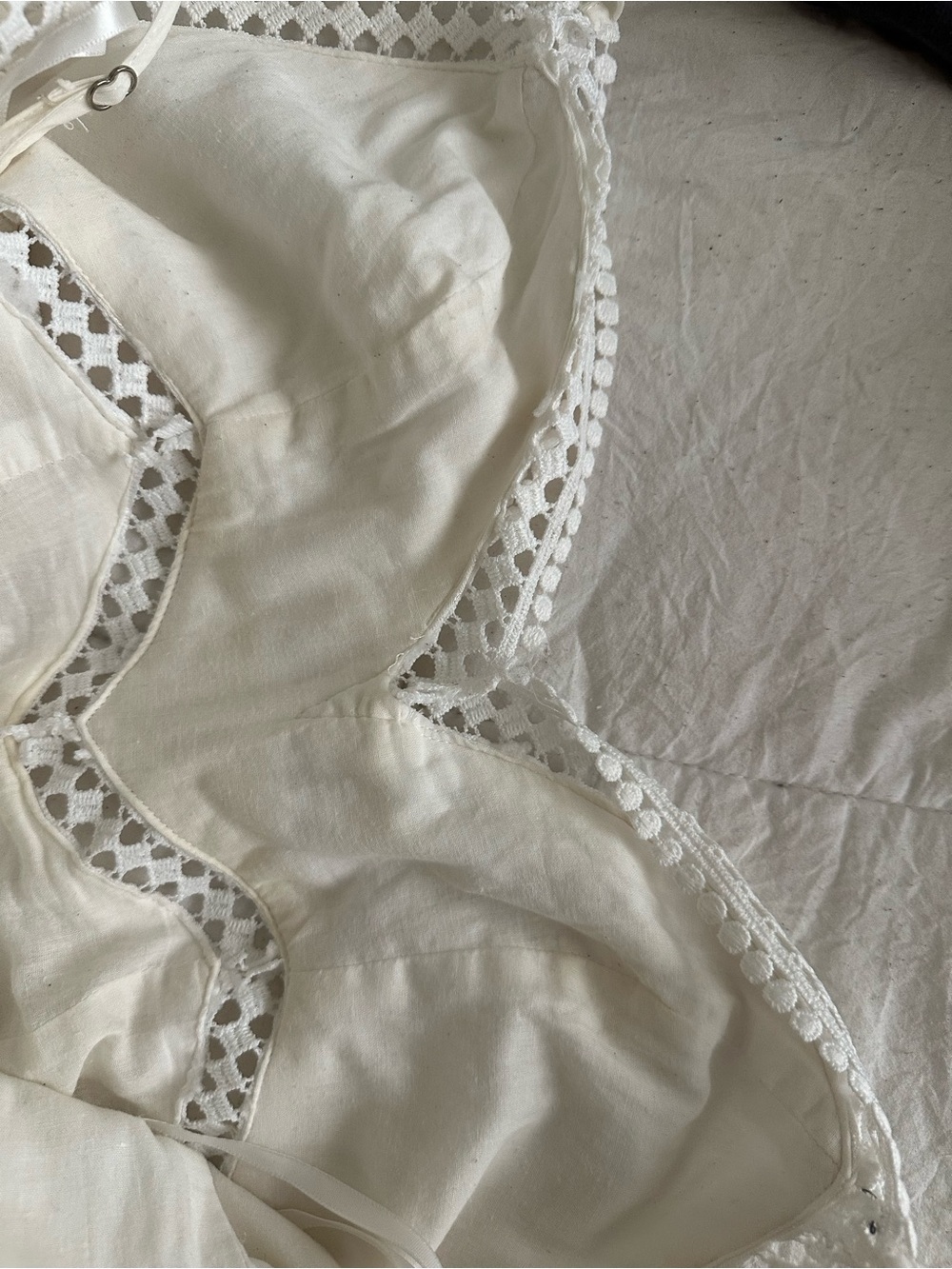 White V-Neck Ruffle Layered Mini Dress - Picture 5 of 8